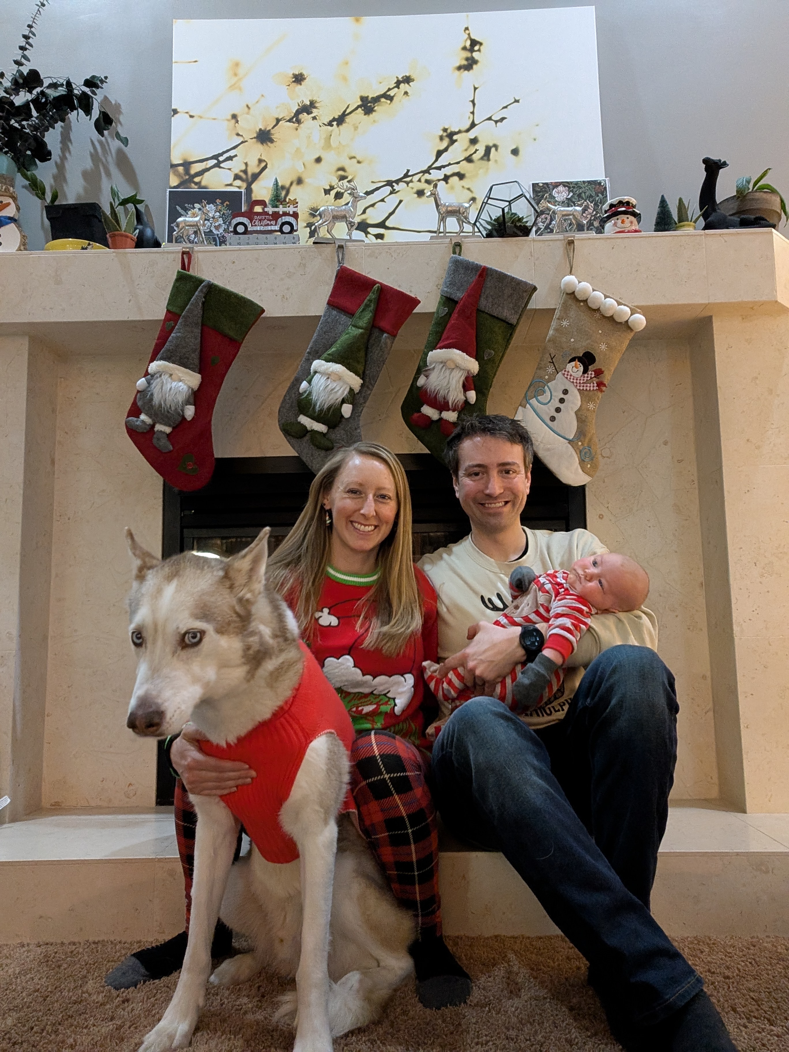 LunaLog founders with their baby and dog