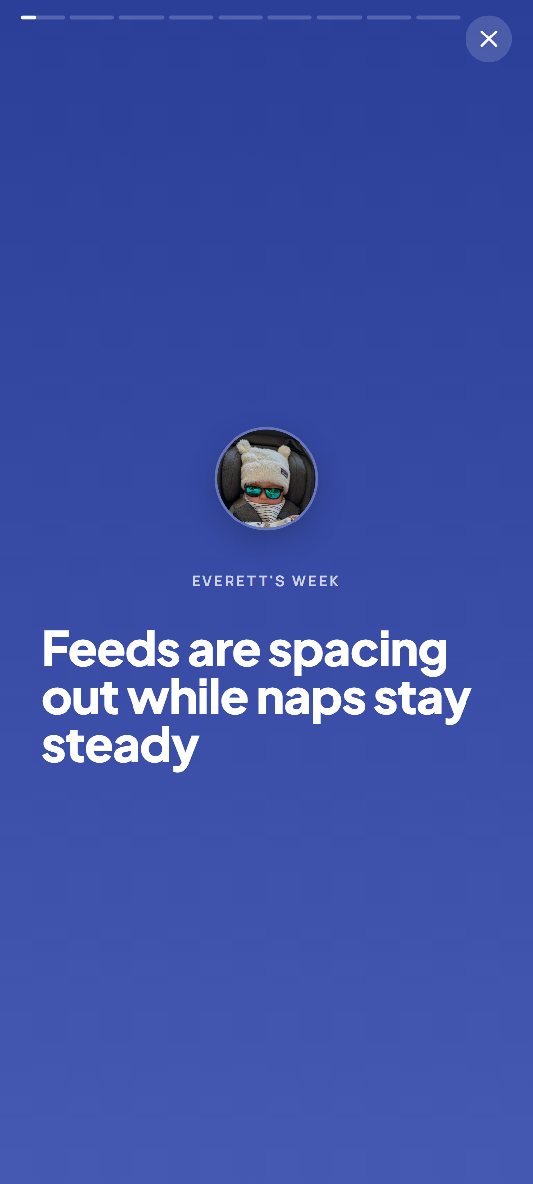 LunaLog Weekly Report story deck with the week's headline
